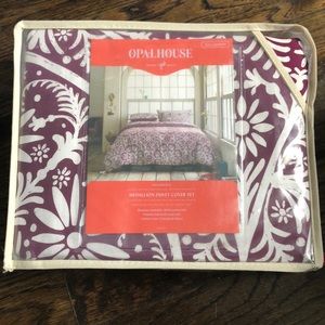 Medallion duvet cover set purple Full/ queen new